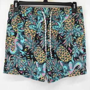 Party Pants Swim Trunks Mens Medium Multicolor Pineapple Dinosaur Tropical Aloha